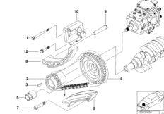Mechanizm ster.-łańcuch sterujący dolny (11_2100) dla BMW 3' E46 318d Lim ECE