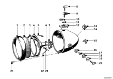 Elementy montażowe reflektora (63_0542) dla BMW R50/2 ECE