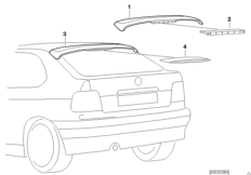 Spoiler krawędzi dachu (03_0881) dla BMW 3' E36 318ti Com ECE