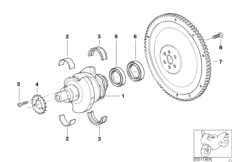 Wał korbowy/Koło zamachowe (11_2198) dla BMW A61 (9251) ECE