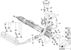 Hydr. układ kier./przewody oleju (32_1100) dla BMW 3' E36 325td Lim ECE