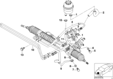 Hydr. układ kier./przewody oleju (32_0939) dla BMW 3' E46 318i Lim VNM