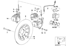 Hamulec przedniego koła (34_0645) dla BMW R 100 RS ECE