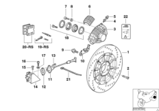 Hamulec tylnego koła ABS (34_0670) dla BMW R 1100 RS 93 (0411,0416) ECE