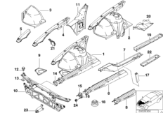 Wnęka koła/łoże silnika (41_0002) dla BMW 7' E38 740i Lim USA