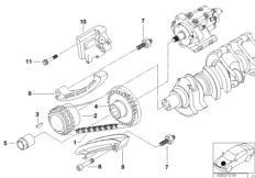 Mechanizm ster.-łańcuch sterujący dolny (11_7575) dla BMW 5' E39 530d Lim ECE