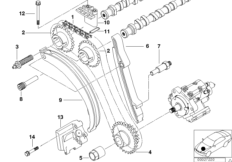 Mechanizm ster.-łańcuch sterujący górny (11_7576) dla BMW 5' E39 530d Tou ECE