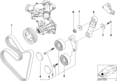 Napęd pasowy pompy wody/prądnicy (11_2655) dla BMW 5' E39 M5 Lim USA