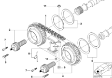 Mechanizm ster.-łańcuch sterujący górny (11_2661) dla BMW 5' E39 M5 Lim ECE