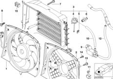 Korpus wentylatora, elementy dod. (17_0142) dla BMW 3' E46 320d Lim ECE