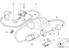 Sterowanie podciśnieniowe-pompa pow. (11_2287) dla BMW 5' E39 540i Lim ECE