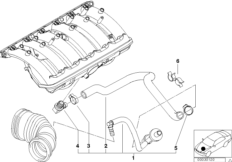 Sterowanie podciśnieniowe-silnik (11_2680) dla BMW 5' E39 523i Lim RUS