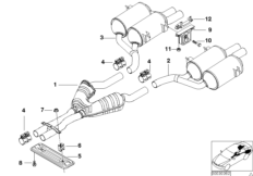 Układ wydechowy tylny (18_0375) dla BMW 5' E39 M5 Lim USA