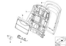 Fotel przedni-rama. oparcia/ściana tyl. (52_2498) dla BMW 3' E46 330Ci Cou ECE