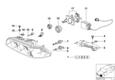 Poj. części reflektora ksenonowego (63_0320) dla BMW 5' E39 M5 Lim USA