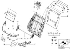 Fotel przedni-rama. oparcia/ściana tyl. (52_0663) dla BMW 7' E38 730iL Lim ECE