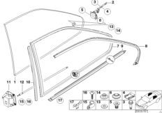 Mechanizm szyby drzwi tylnych (51_2060) dla BMW 3' E36 320i Cou ECE