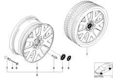 BMW LA wheel, V spoke 54 (36_0400) dla BMW 3' E46 320d Tou ECE