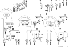 Klamka drzwi przed./Zamek/Klucz (41_0894) dla BMW 8' E31 850CSi Cou USA