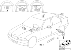 Komplet zamków (41_1085) dla BMW 3' E36 320i Cab ECE