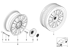 BMW light alloy wheel, star spoke 64 (36_2190) dla BMW 3' E36 318is Cou ECE