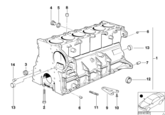 Blok silnika (11_6152) dla BMW 3' E36 323i Lim ECE