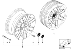 BMW LA wheel, star spoke 70 (36_0410) dla BMW 7' E38 728i Lim ECE