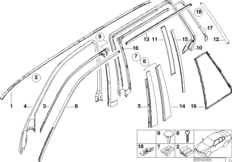 Zewnętrzne osłony / Kratka ozdobna (51_3645) dla BMW 5' E39 523i Tou ECE