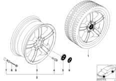 BMW light alloy wheel, star spoke 55 (36_0416) dla BMW 3' E46 316i Lim ECE