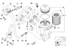 Dopływ oleju-filtr oleju (11_2821) dla BMW X5 E53 X5 4.4i SAV USA