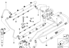 Przewód paliwa zbiornika ciśnieniowego (13_0847) dla BMW 7' E38 740d Lim ECE