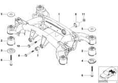 Belka zawieszenia tylnego (33_1028) dla BMW X5 E53 X5 3.0i SAV USA