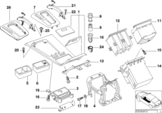 Elementy dod. konsoli środkowej (51_2159) dla BMW 7' E38 740iL Lim USA