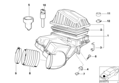 Tłumik szmerów ssania/wkład filtra (13_0356) dla BMW 8' E31 850Ci Cou ECE