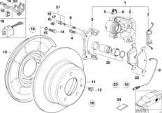Hamulec tył-okładzina-czujnik (34_0402) dla BMW 3' E30 325i 4-d ECE