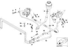 Hydr. układ kier./przewody oleju (32_1171) dla BMW 7' E38 740d Lim ECE