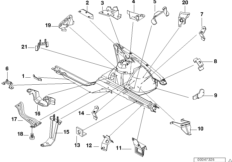 Konstrukcja przednia, uchwyt lewy (41_0003) dla BMW 7' E38 740i Lim USA