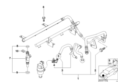 Instalacja wtryskowa/Zawór wtryskowy (13_0852) dla BMW 5' E39 M5 Lim ECE