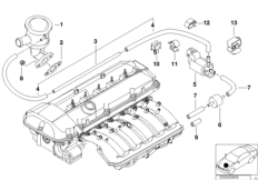 Sterowanie podciśnieniowe-pompa pow. (11_2203) dla BMW 3' E46 320i Tou ECE
