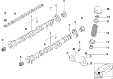 Sterowanie zaworów-wałek rozrządu/Smar. (11_2662) dla BMW 5' E39 M5 Lim USA