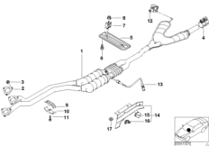 Katalizator/Przednia część tłumika (18_0402) dla BMW 5' E39 528i Tou ECE