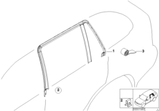 Osłony i uszczelki drzwi tylnych (51_4013) dla BMW 3' E46 325i Tou USA