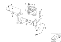Hamulec tył-okładzina-czujnik (34_1013) dla BMW 3' E46 318i Tou ECE