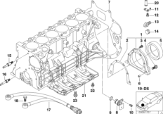Skrzynia korbowa cylind./Elementy dod. (11_2167) dla BMW 3' E46 320i Lim ECE