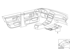 Drewno indyw. uchwytu puszek, przód (91_0153) dla BMW 7' E38 740iL Lim USA