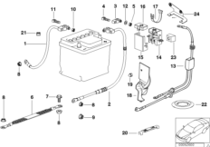 Kabel akumulatora (akumulator z tyłu) (12_0364) dla BMW 3' E36 318i Lim ECE
