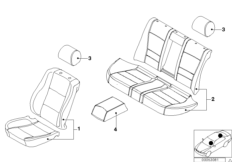 Obicie siedzenia, baranica (03_2615) dla BMW 3' E36 320i Cab ECE
