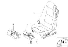 Fotel przedni kompletny (52_2676) dla BMW 3' E46 325Ci Cab ECE