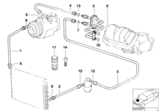 Przewody czynnika chłodniczego (64_2132) dla BMW 3' E36 M3 Cou USA
