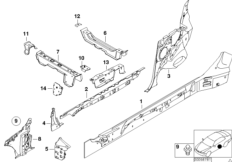 Szkielet boczny, elementy pojed. (41_1337) dla BMW 3' E46 330Ci Cab USA